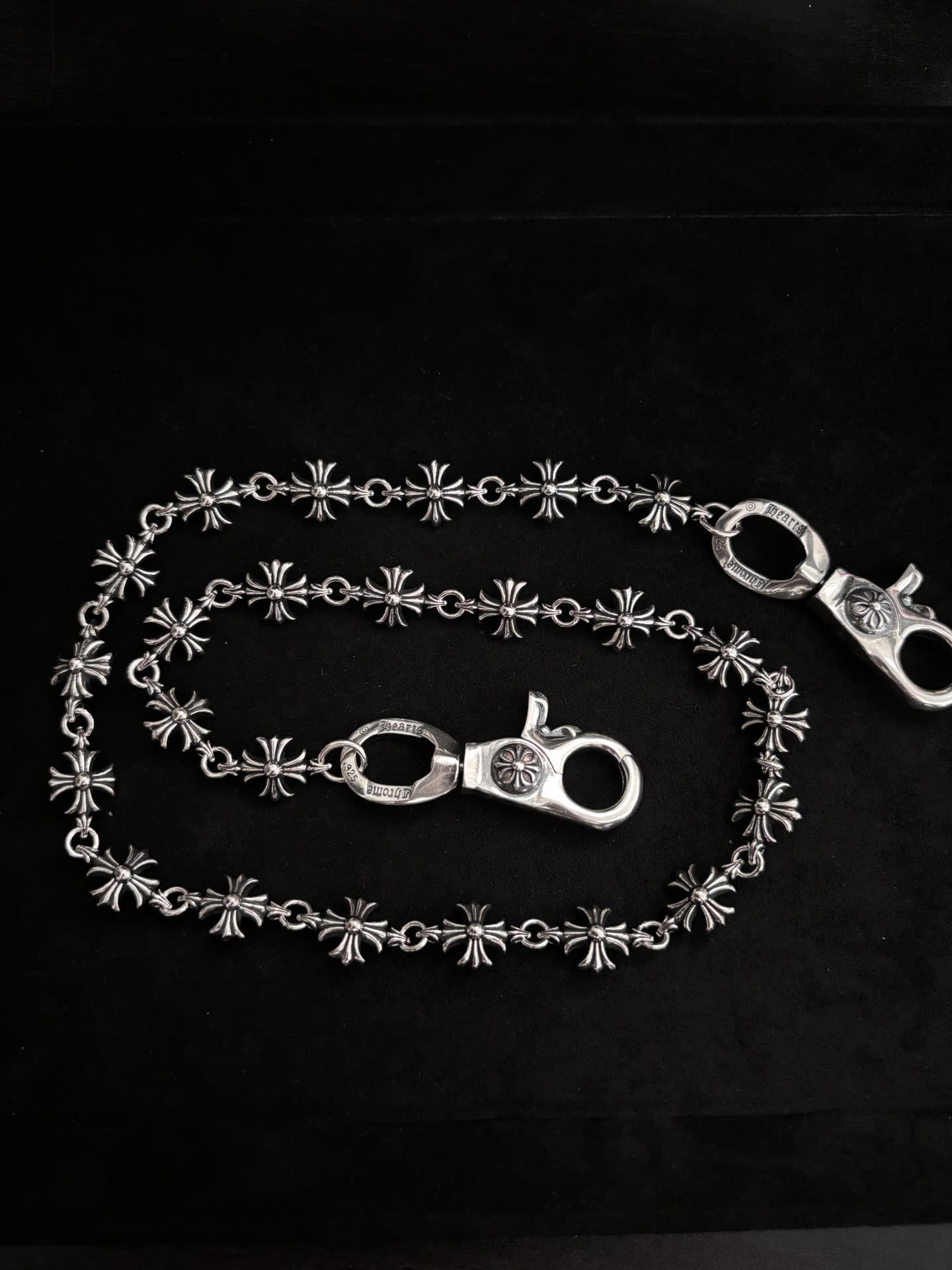 Chrome Hearts Silver Flower Chain with Lobster Clasps